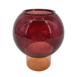 Bolvormige vaas in gekleurd glas, 17 cm hoog