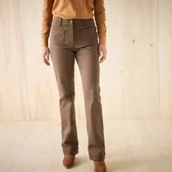 Bootcut broek, opgestikte zakken