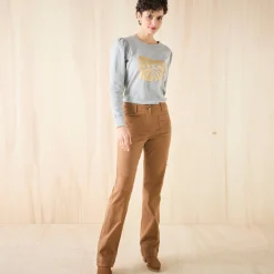 Bootcut broek, opgestikte zakken