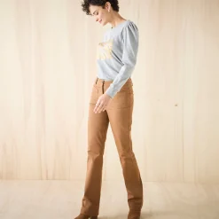 Bootcut broek, opgestikte zakken