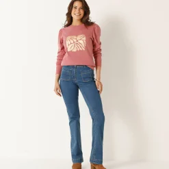 Bootcut jeans, opgestikte zakken