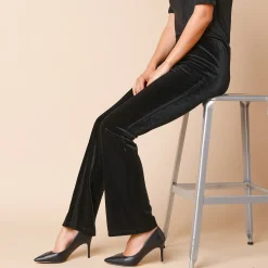 Bootcut legging met elastische taille, in velourstricot