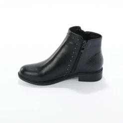 Boots in 2 materialen, rits en sierspijkers