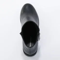 Boots in 2 materialen, rits en sierspijkers