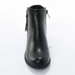 Boots in 2 materialen, rits en sierspijkers