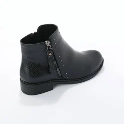 Boots in 2 materialen, rits en sierspijkers