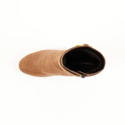 Boots in splitleer met gesp opzij