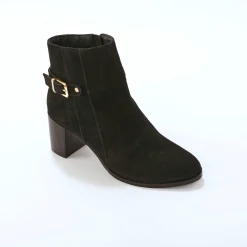 Boots in splitleer met hak