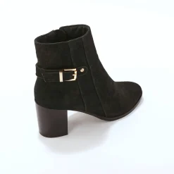 Boots in splitleer met hak