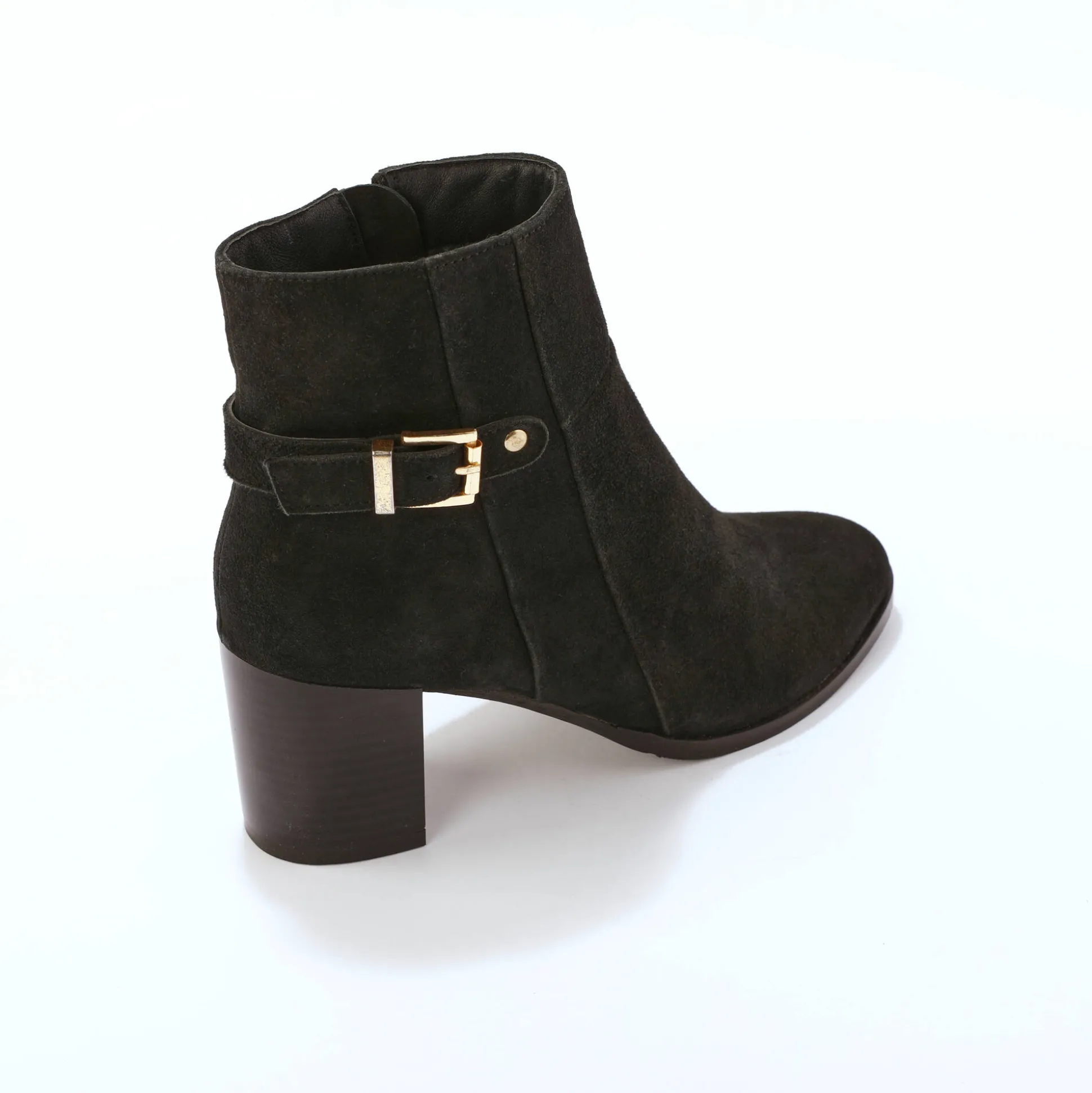 Boots in splitleer met hak