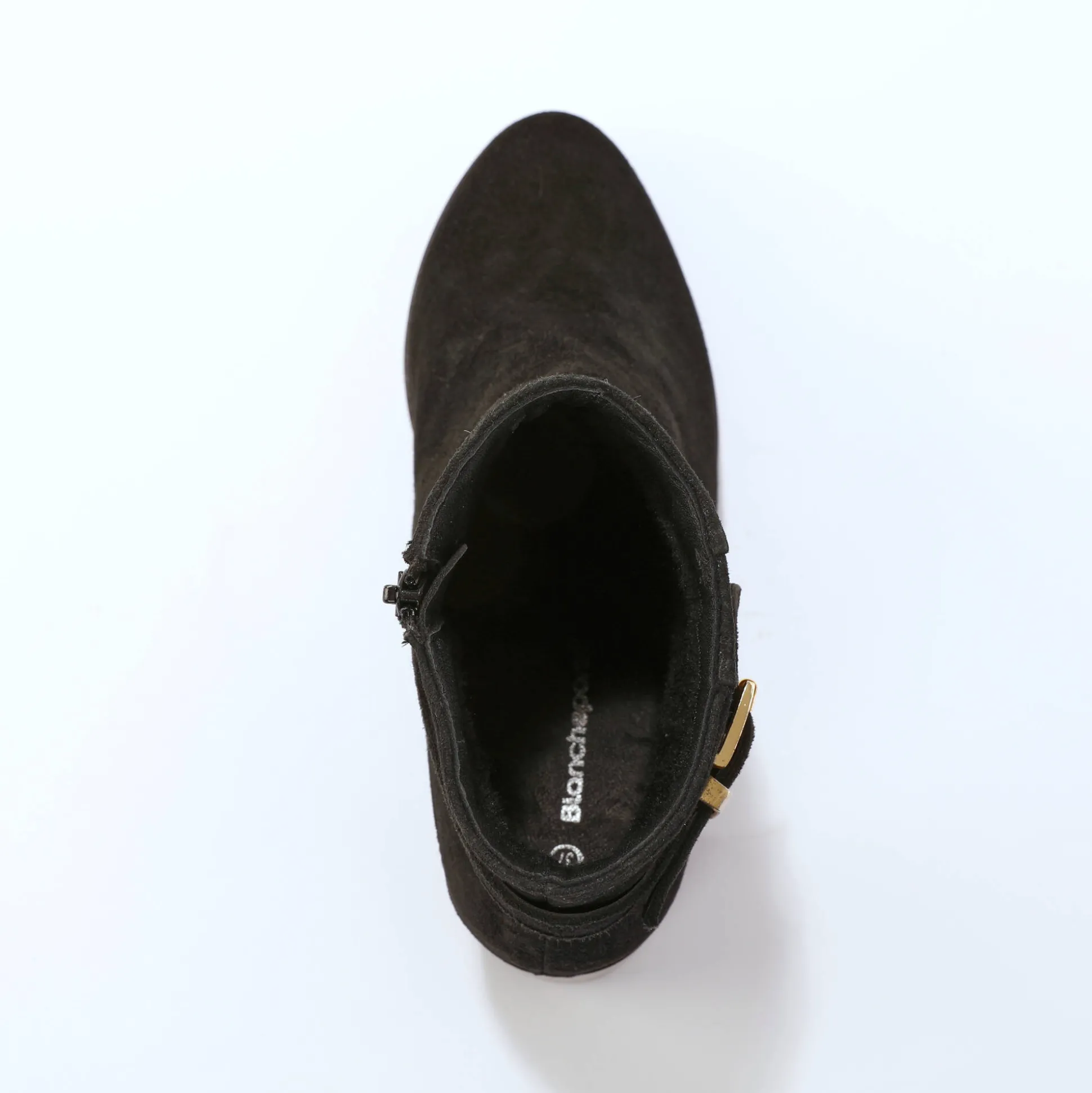Boots in splitleer met hak