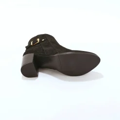 Boots in splitleer met hak