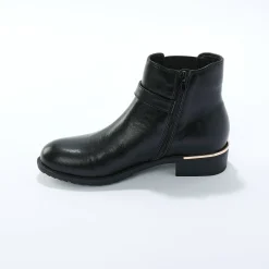 Boots met elastieken en rits, goudkleurige gesp