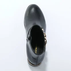 Boots met elastieken en rits, goudkleurige gesp