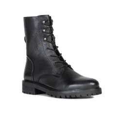 Boots met gekartelde zool en leren bovenwerk, zwart