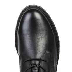 Boots met gekartelde zool en leren bovenwerk, zwart