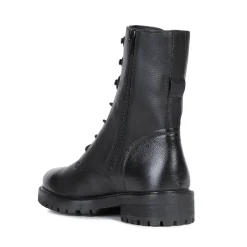 Boots met gekartelde zool en leren bovenwerk, zwart