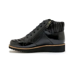 Boots met rits en veters, breed model - zebramotieven