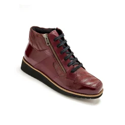 Boots met rits en veters, breed model - zebramotieven