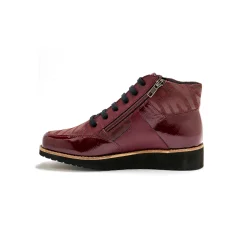 Boots met rits en veters, breed model - zebramotieven