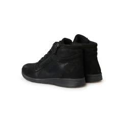 Boots met ritsen in leer en stretchstof
