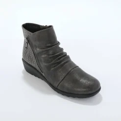 Boots met sleehak en rits, getextureerd effect achter