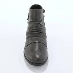 Boots met sleehak en rits, getextureerd effect achter