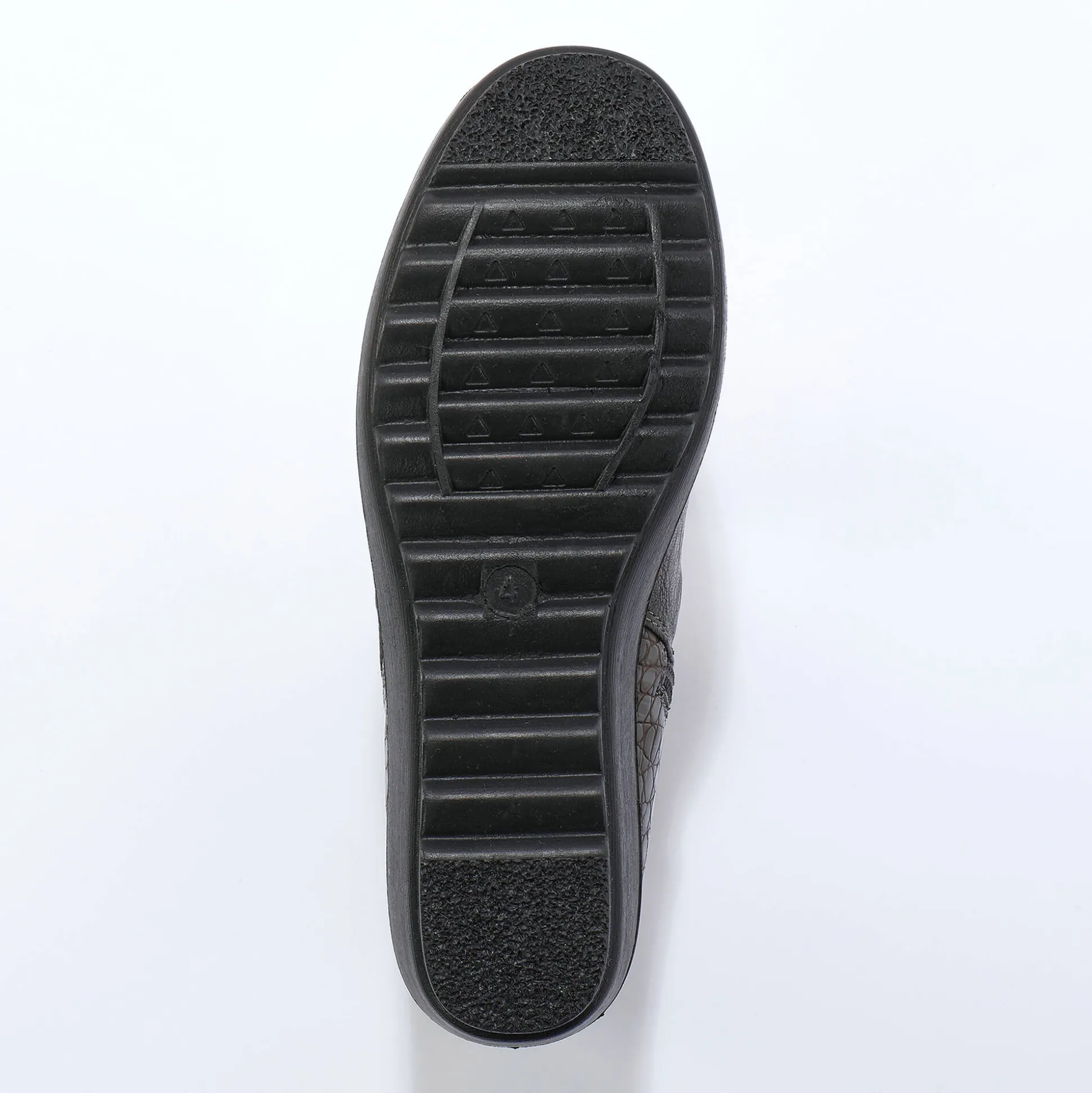 Boots met sleehak en rits, getextureerd effect achter