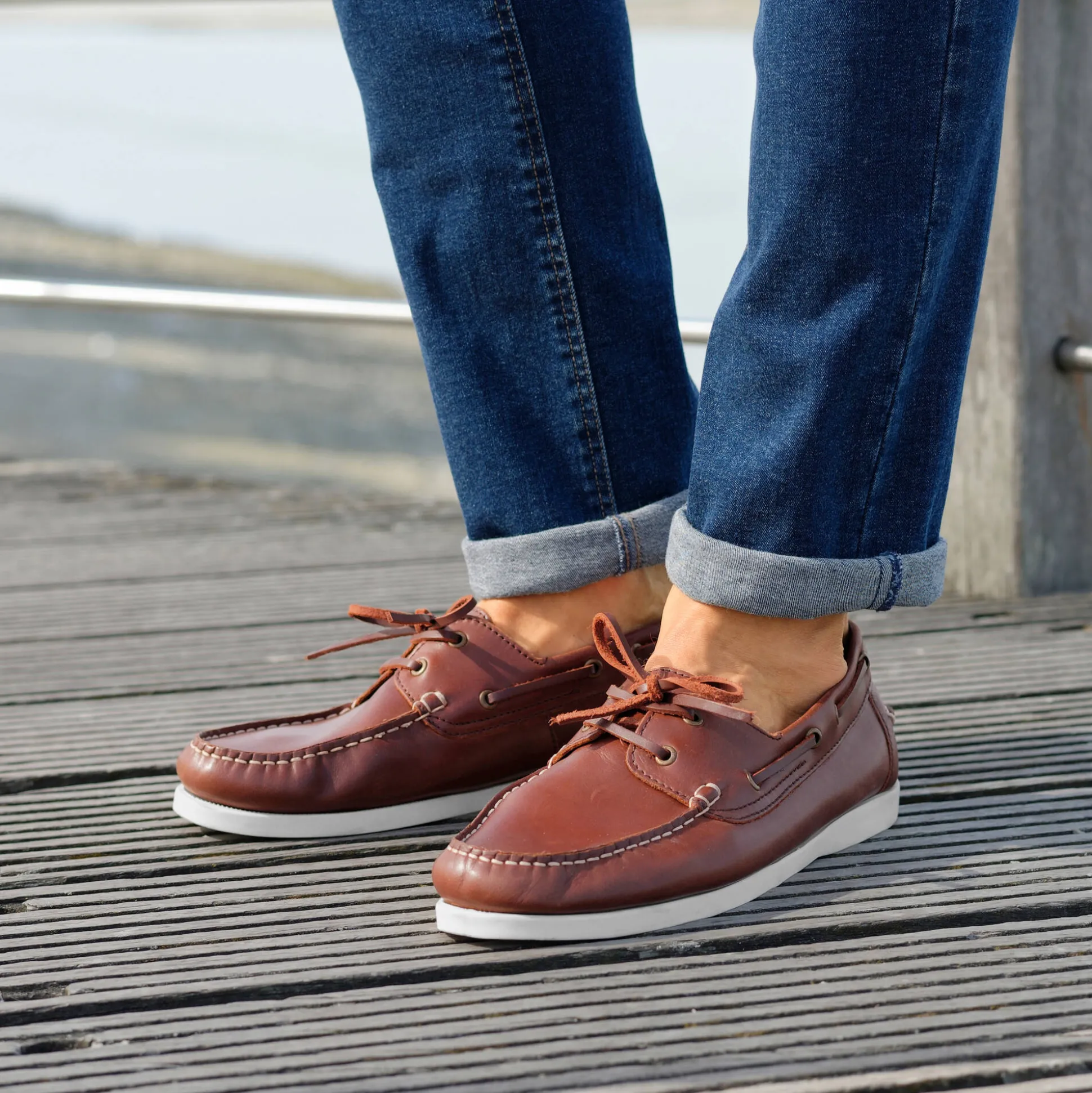 Bootschoenen in leer