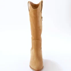 Bottes hautes santiags, cuir suédé