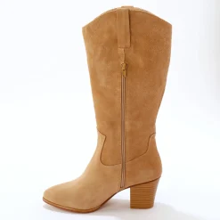 Bottes hautes santiags, cuir suédé