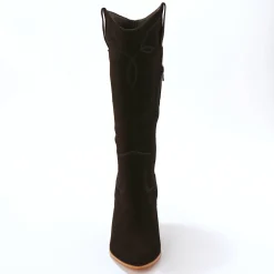Bottes hautes santiags, cuir suédé
