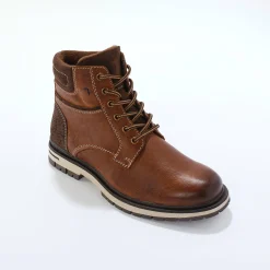 Bottines met veters, leer en velours