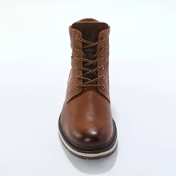 Bottines met veters, leer en velours