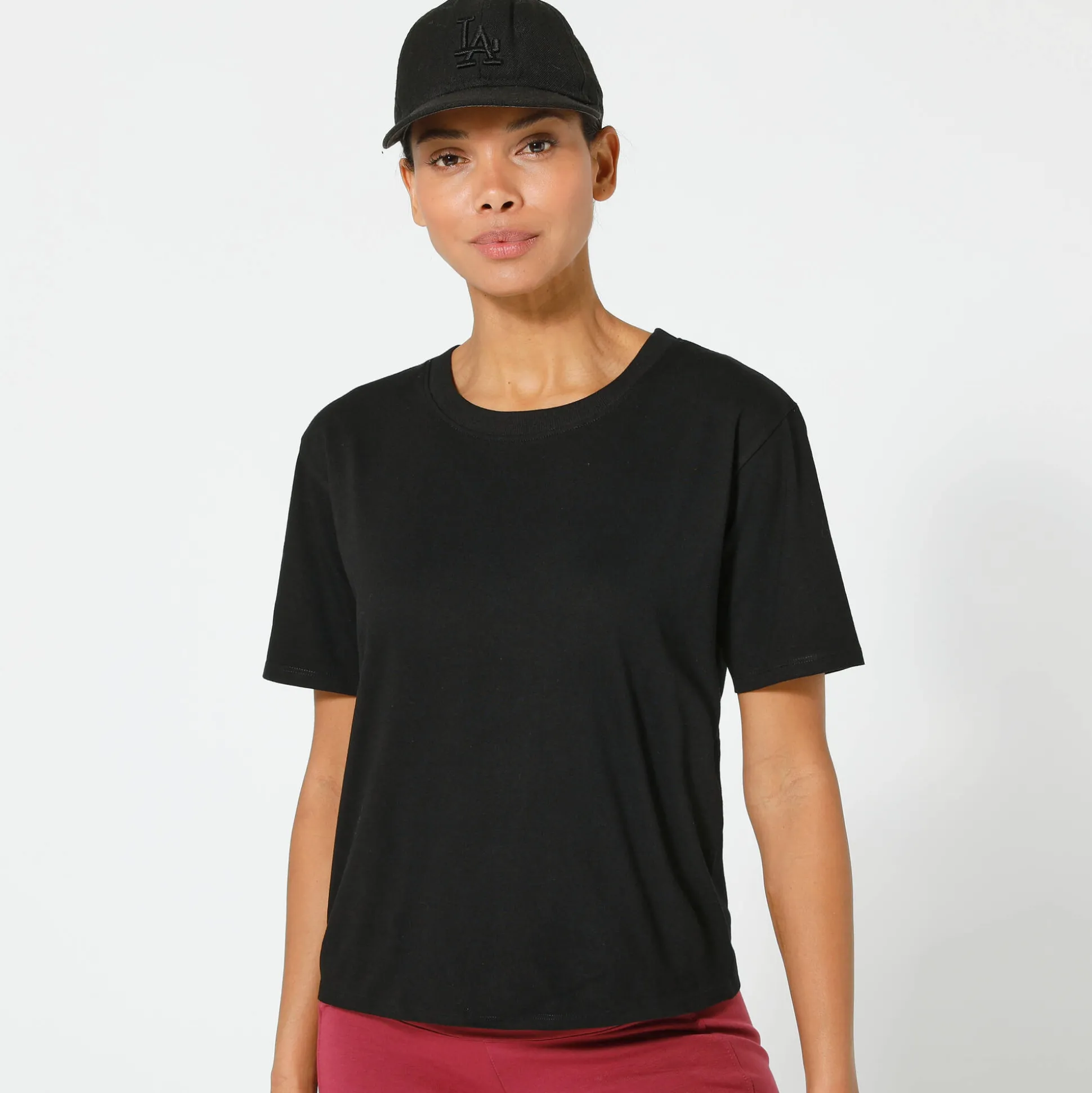 Boxy T-shirt met ellebooglange mouwen