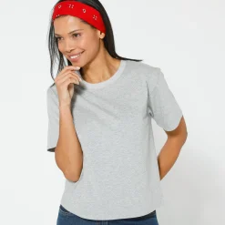 Boxy T-shirt met ellebooglange mouwen