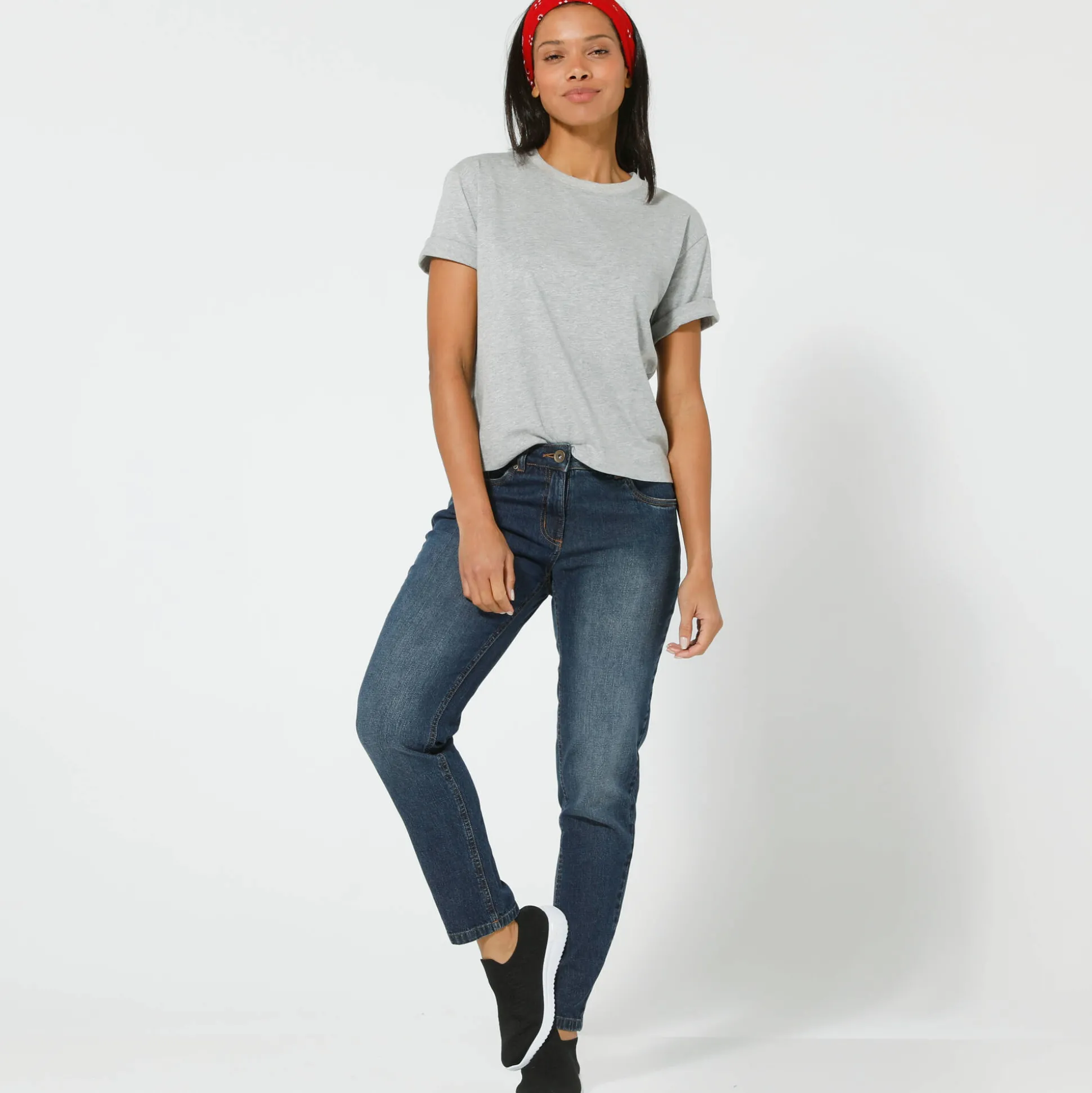 Boxy T-shirt met ellebooglange mouwen