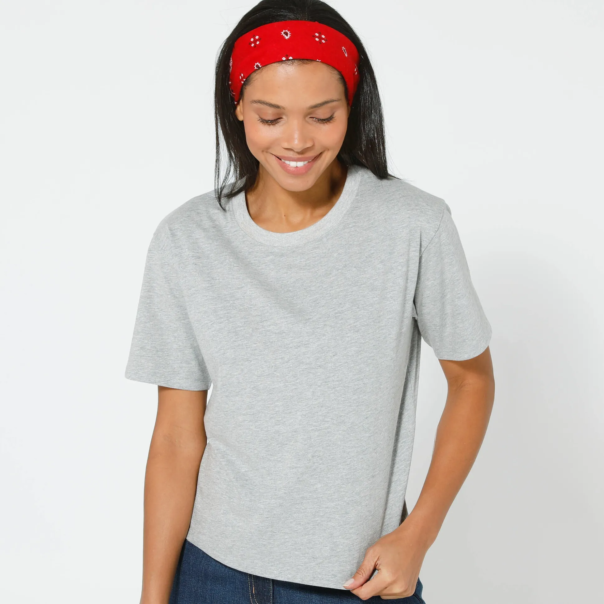 Boxy T-shirt met ellebooglange mouwen