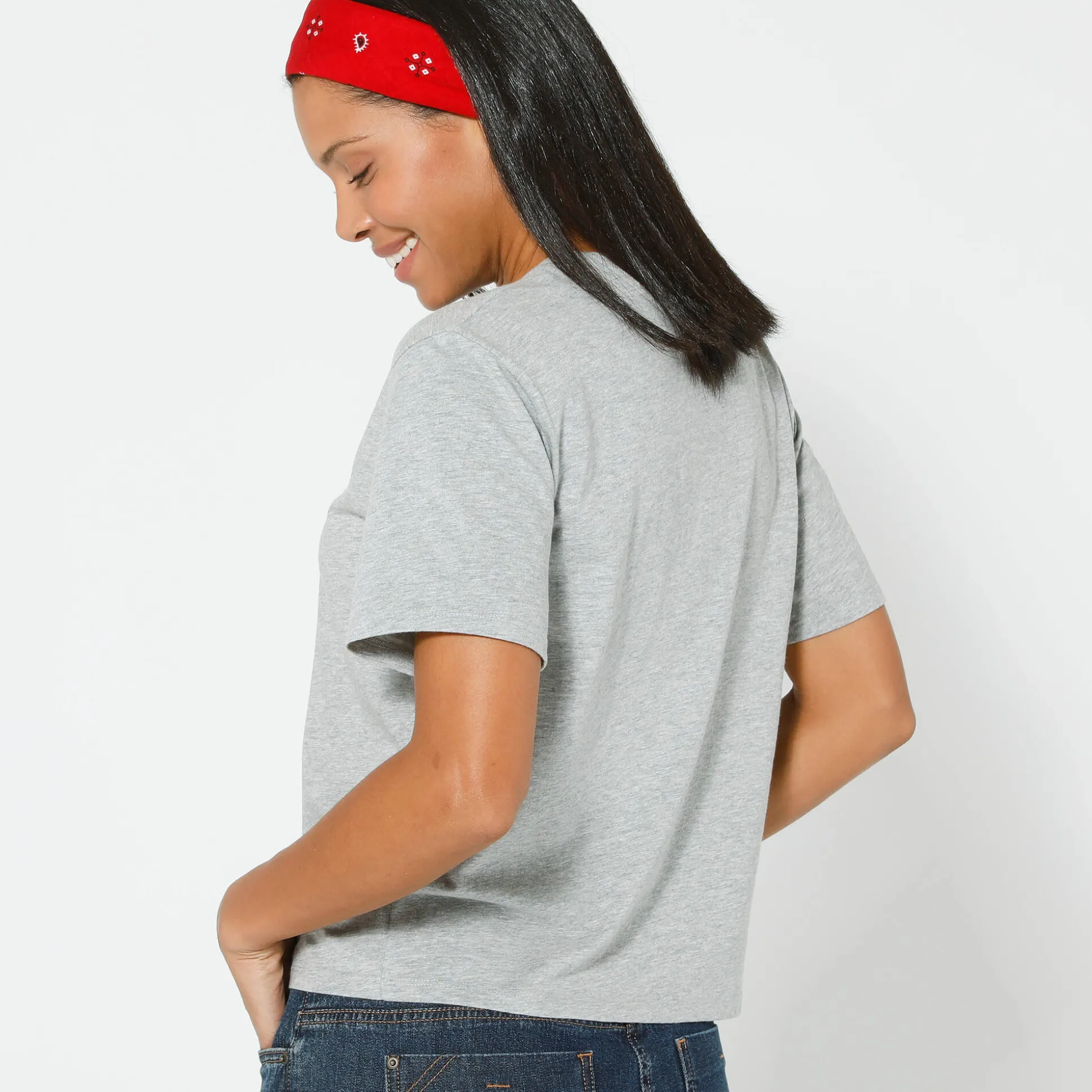 Boxy T-shirt met ellebooglange mouwen