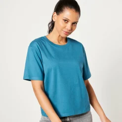 Boxy T-shirt met ellebooglange mouwen