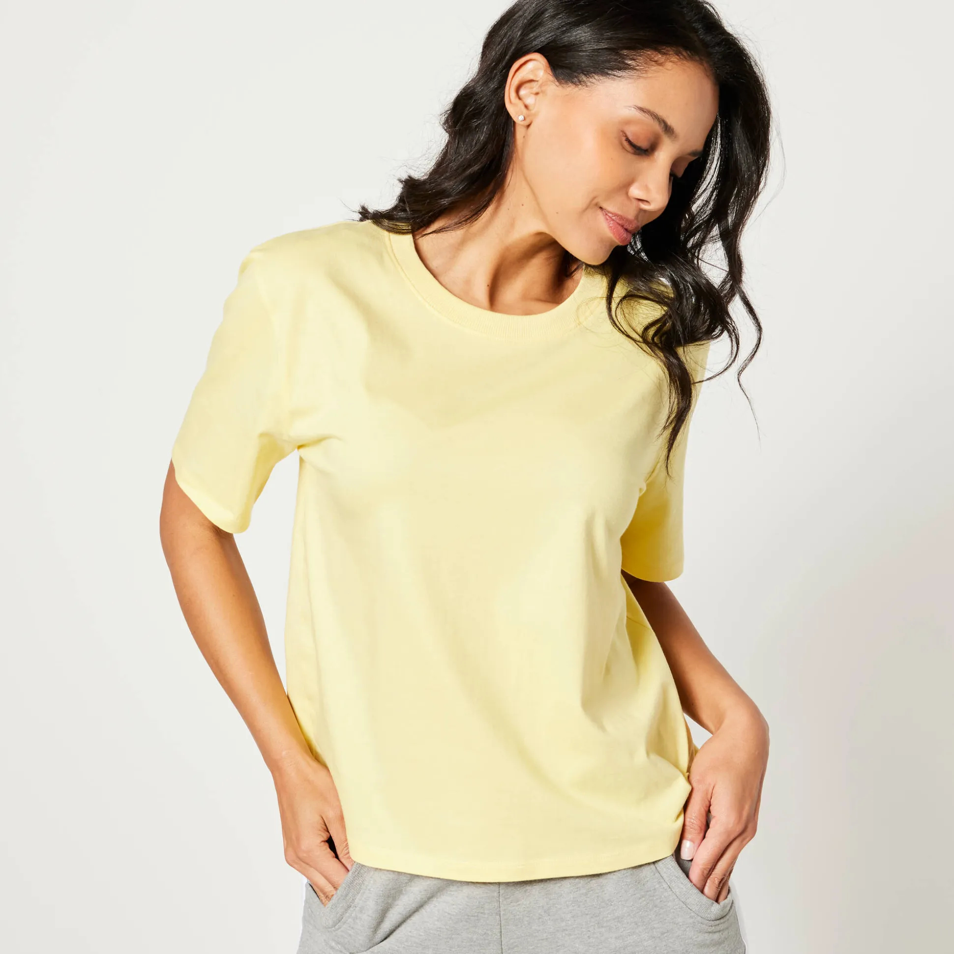 Boxy T-shirt met ellebooglange mouwen