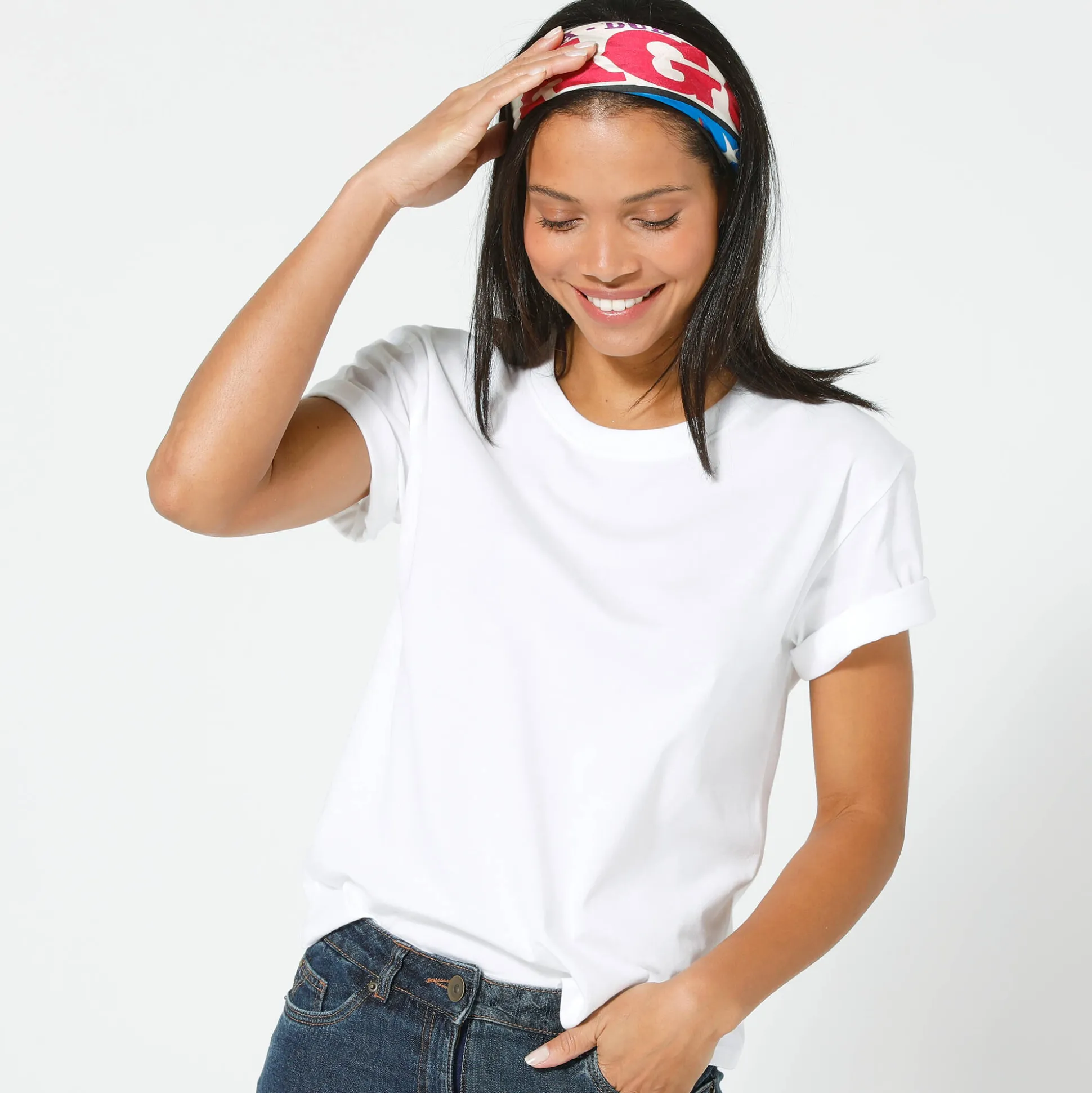 Boxy T-shirt met ellebooglange mouwen