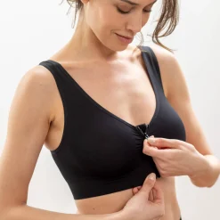 Brassière microfibre sans armatures, zippée devant - lot de 2