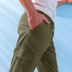 Broek in cargostijl, elastische gabardine