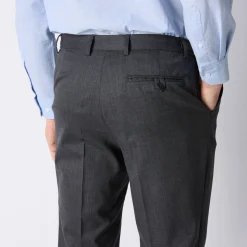 Broek in polyester en wol met verstelbare tailleband