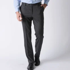 Broek in polyester en wol met verstelbare tailleband