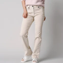 Broek in ribvelours met recht model