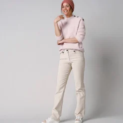 Broek in ribvelours met recht model