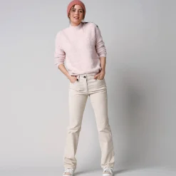 Broek in ribvelours met recht model