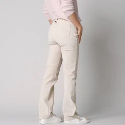 Broek in ribvelours met recht model